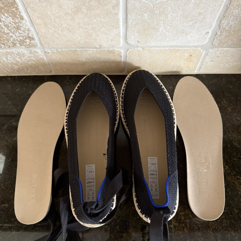 Rothy's The Espadrille‎ Black Lace Up Shoes Excellent Condition 10.5 - Picture 12 of 12